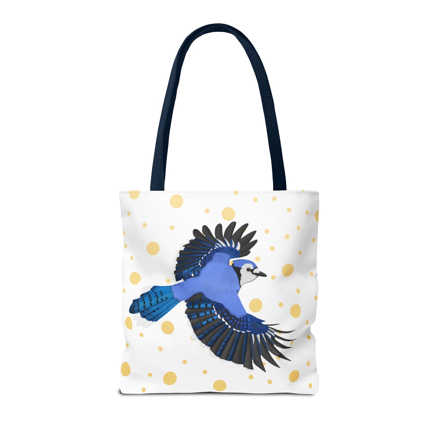 Blue Jay mit Goldenen Punkten Vogel Tragetasche 40x40cm