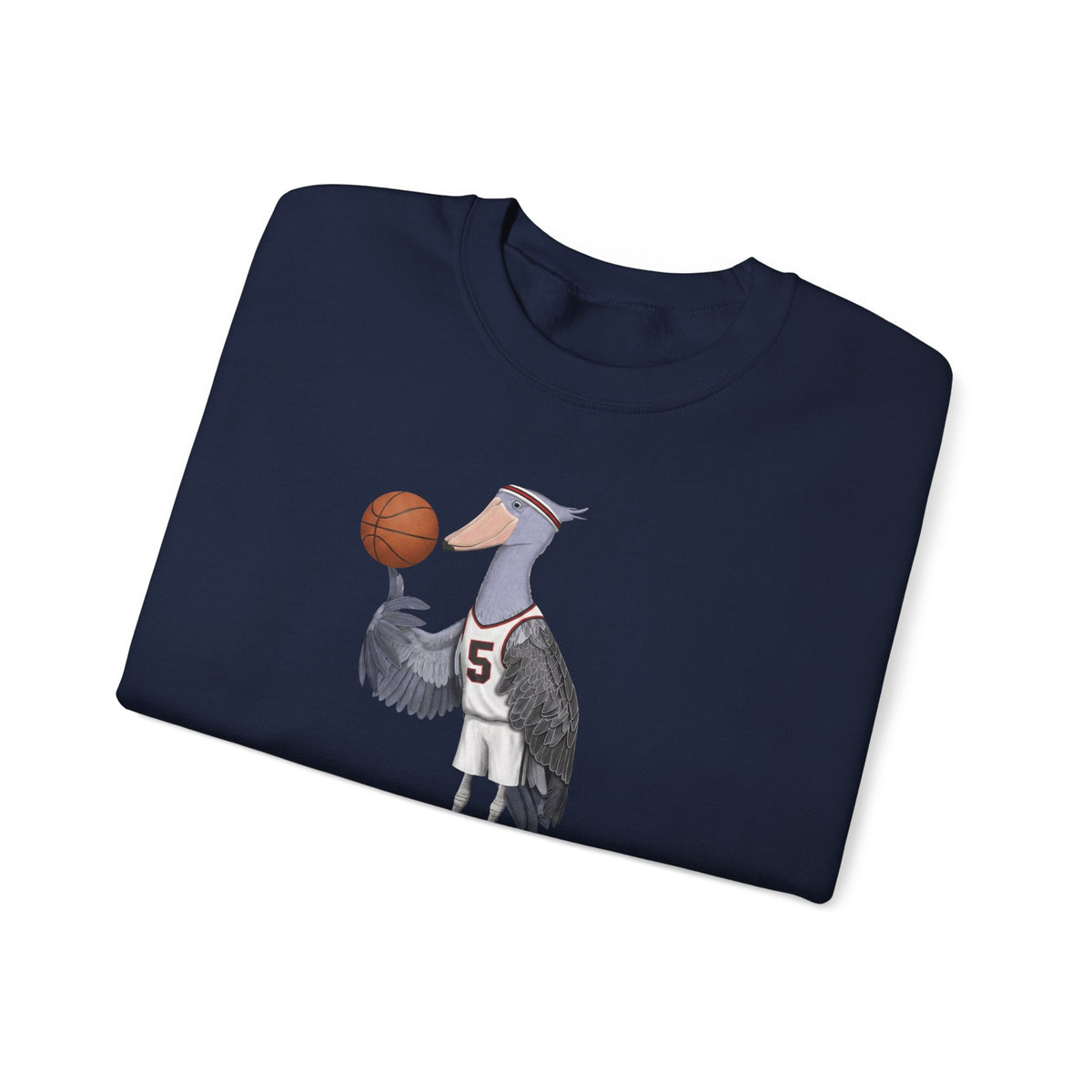 Shoebill Funny Basketball Bird Sweatshirt | Bird Watcher Crewneck | Unisex Unique Hoops Fan Gift
