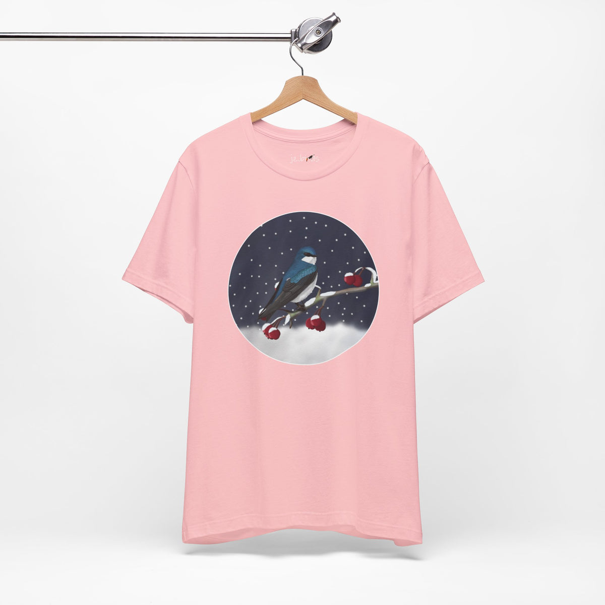 Tree Swallow on a Winter Branch Birdwatcher Christmas Bird T-Shirt