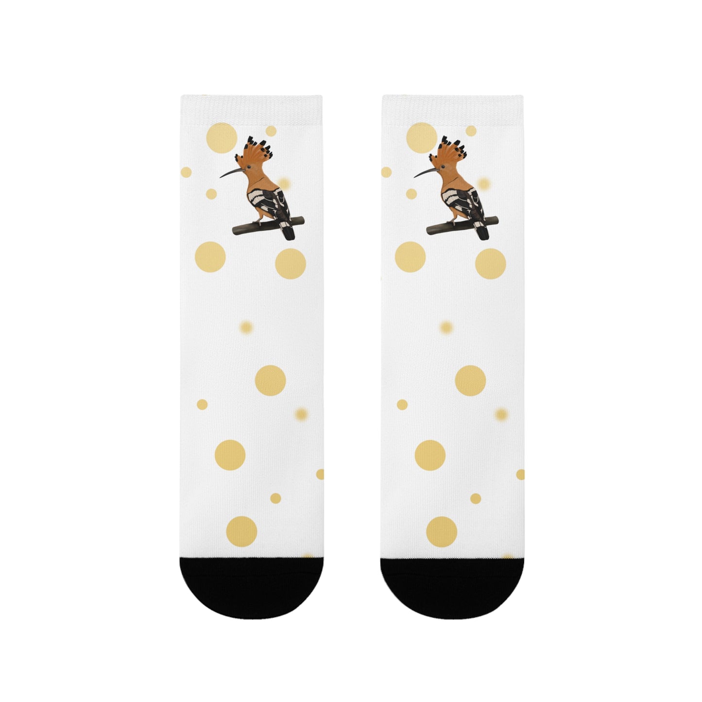 Wiedehopf Vogel Socken mit Goldenen Punkten für Vogelfreunde & Vogelbeobachter Weiß