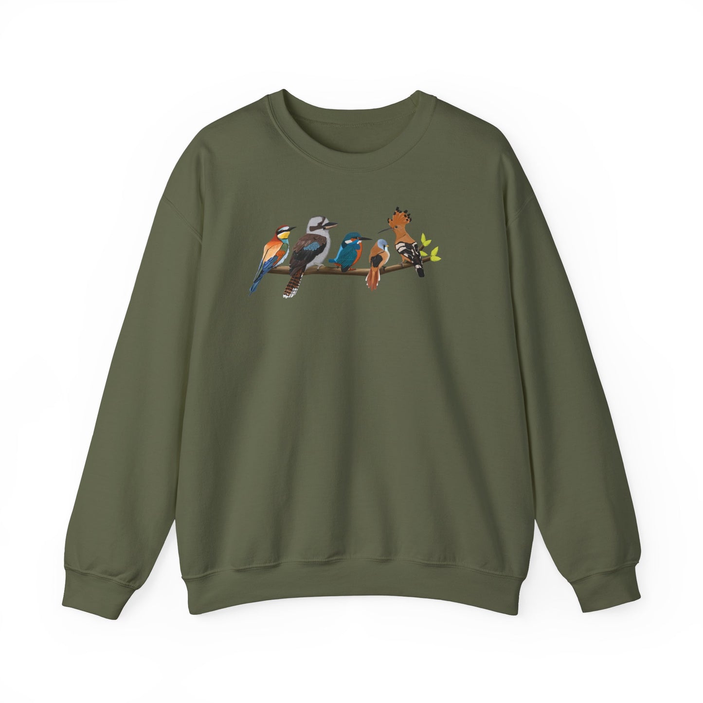 Vögel auf einem Ast Vogel Sweatshirt Wiedehopf Eisvogel Kookaburra