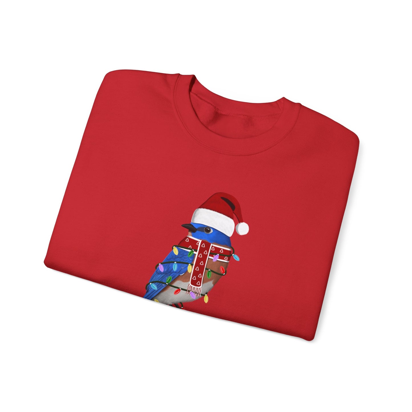 Bluebird with Fairy Lights Santa Claus Christmas Bird Sweatshirt