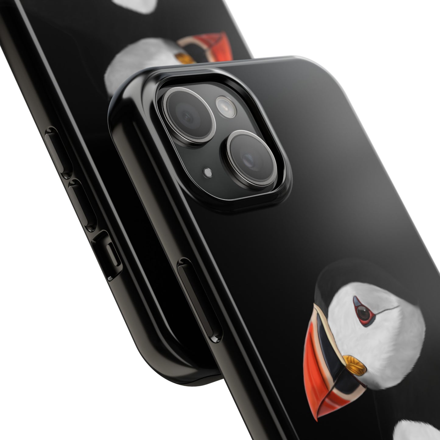 Puffin Bird Art Tough Phone Case Black
