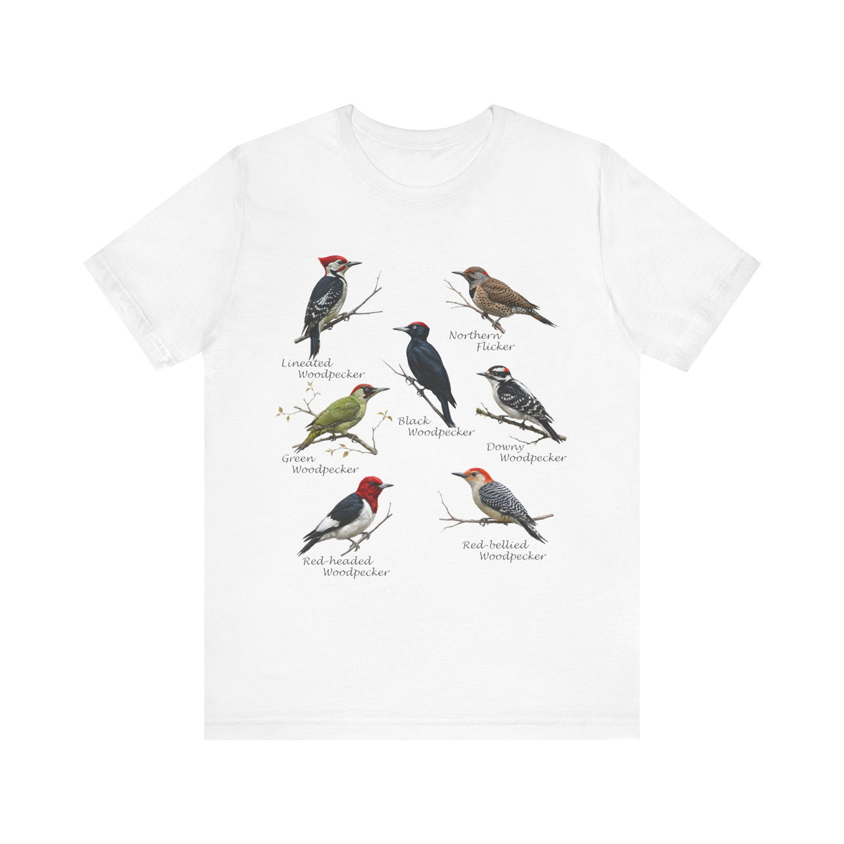 Woodpecker T-Shirt on bird lover background