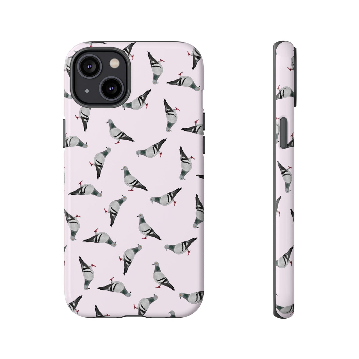 Coque de téléphone portable rose avec motif de colombe | Motif d'oiseau pour iPhone et Google Pixel