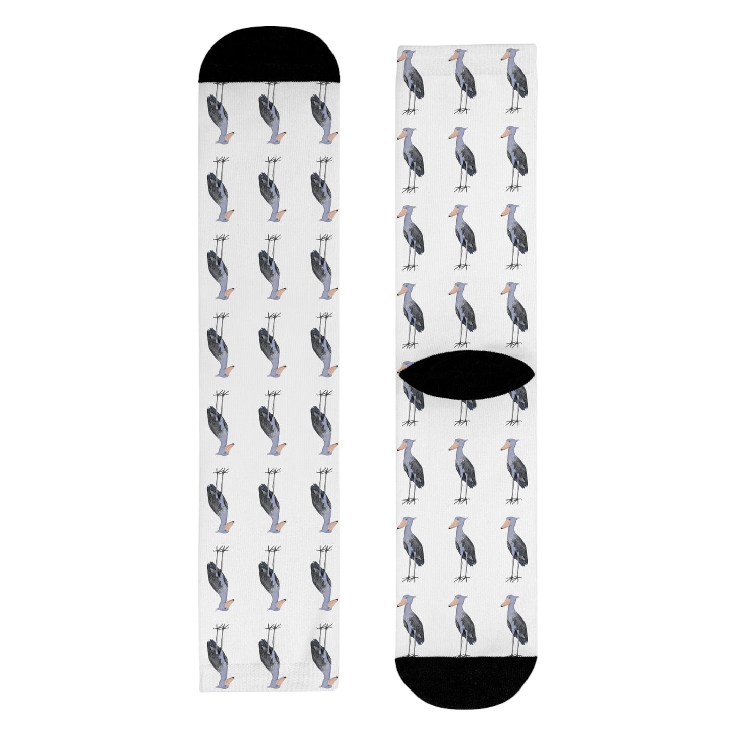 Schuhschnabel Socken für Vogelfreunde & Vogelbeobachter Weiß