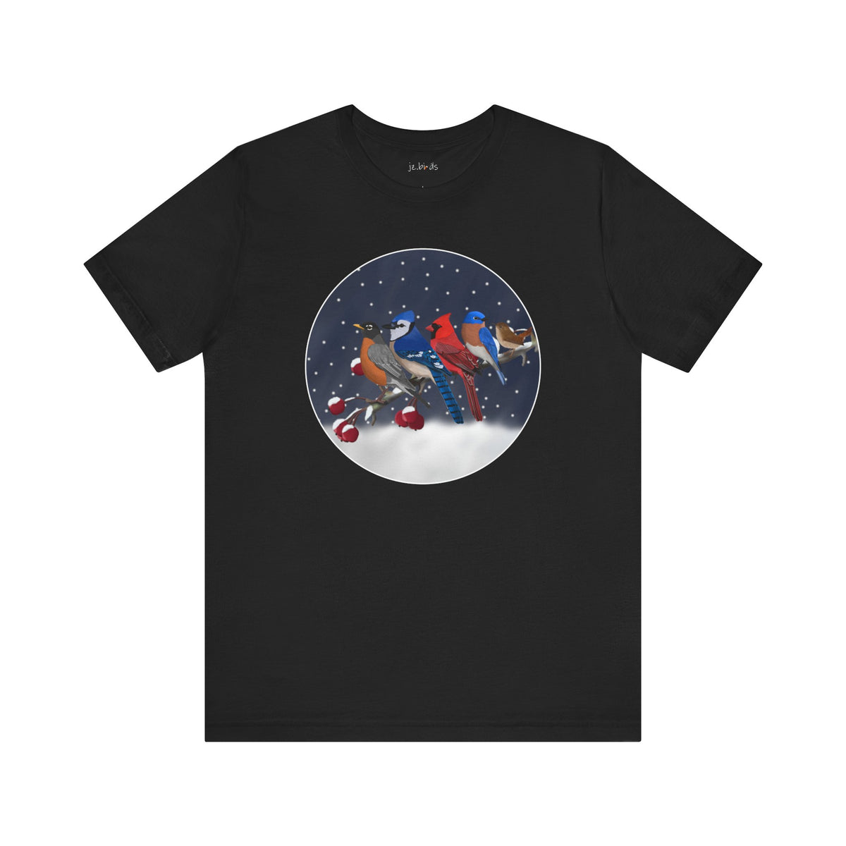 Bluebird, Blue Jay, Cardinal, Robin and Wren T-Shirt – bird christmas style