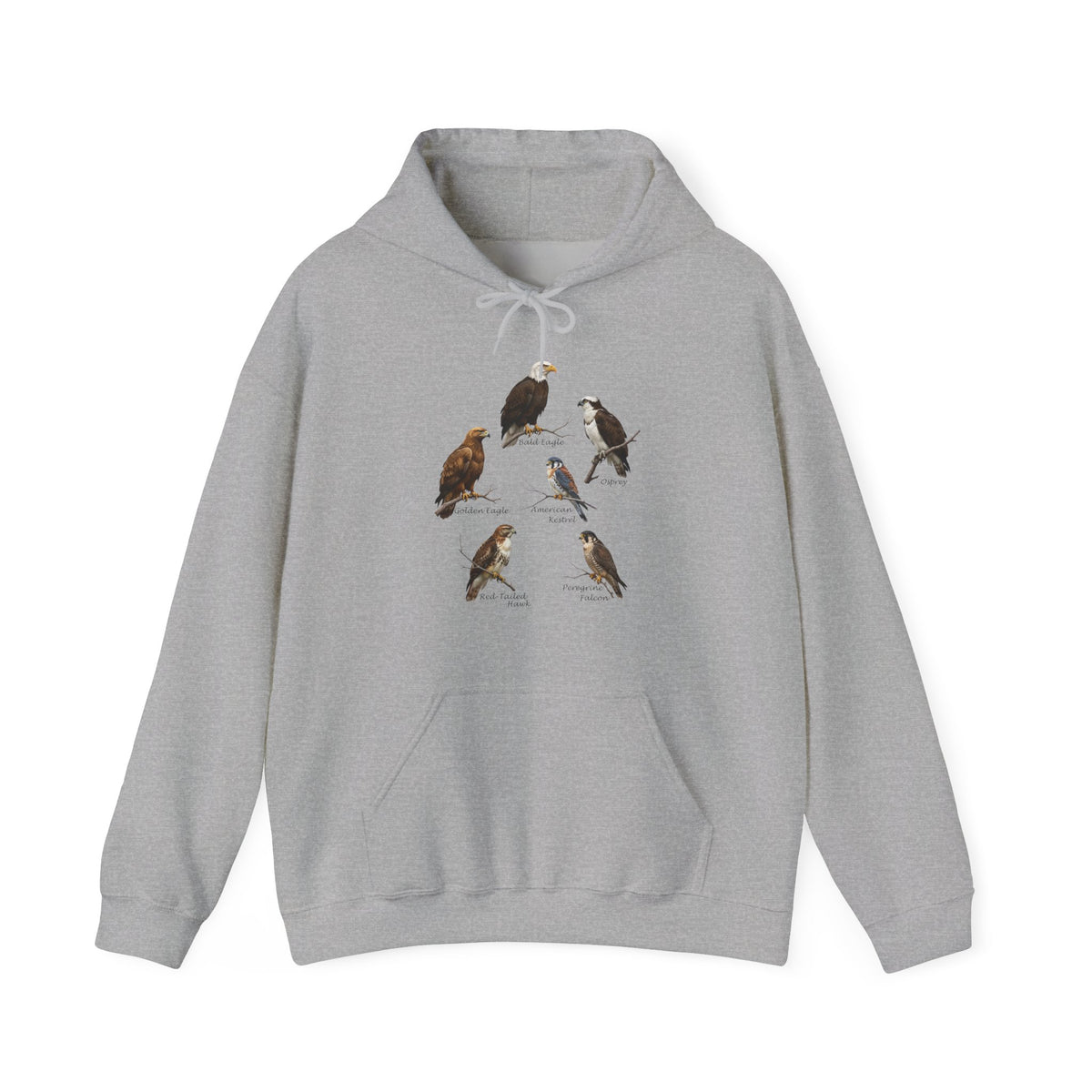 North American Raptors Hoodie – Bald Eagle, Hawk & Osprey Pullover – bird