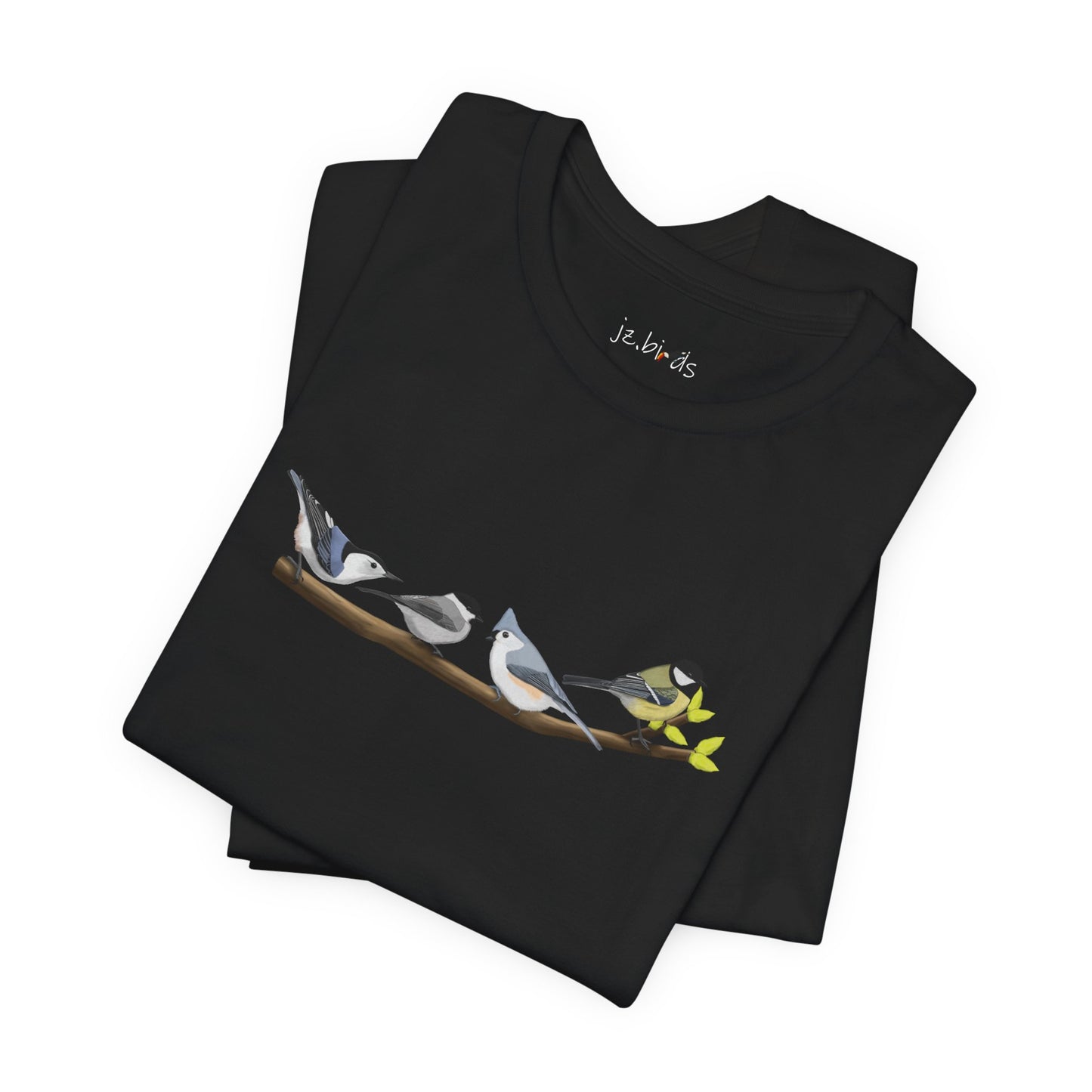 Birds on a Branch T-Shirt Nuthatch Tufted Titmouse Chickadee Bird Watcher Bird Lover