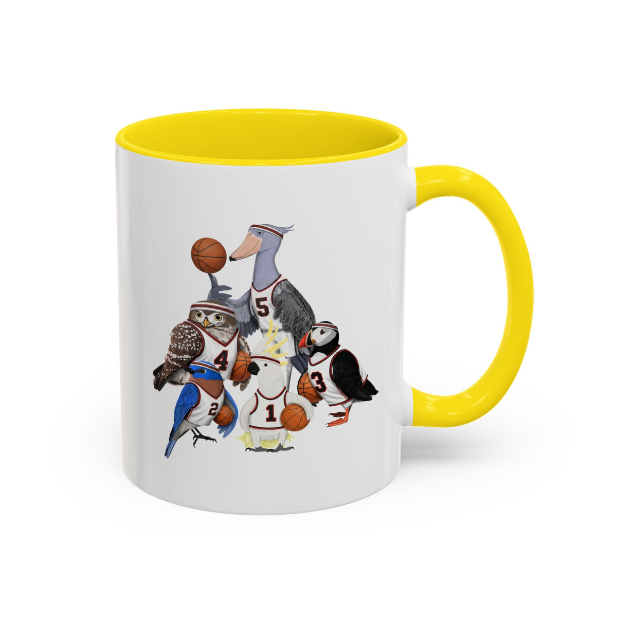Funny Basketball Ceramic Bird Coffee Mug – Custom Gift for Bird Watchers