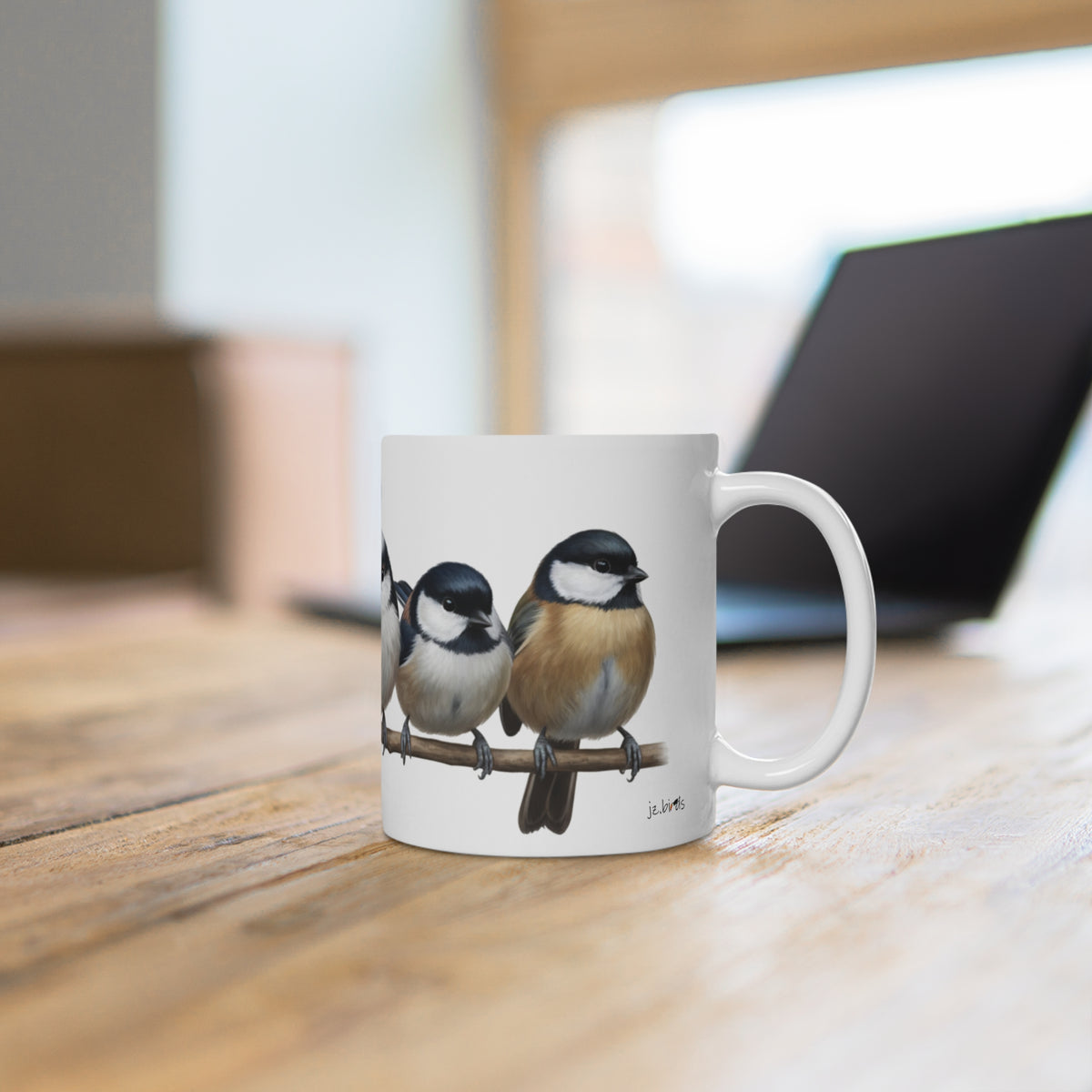 Meisen Tasse Vögel auf einem Ast Vogelmotiv für Vogelbeobachter und Vogelfreunde – 11 oz,