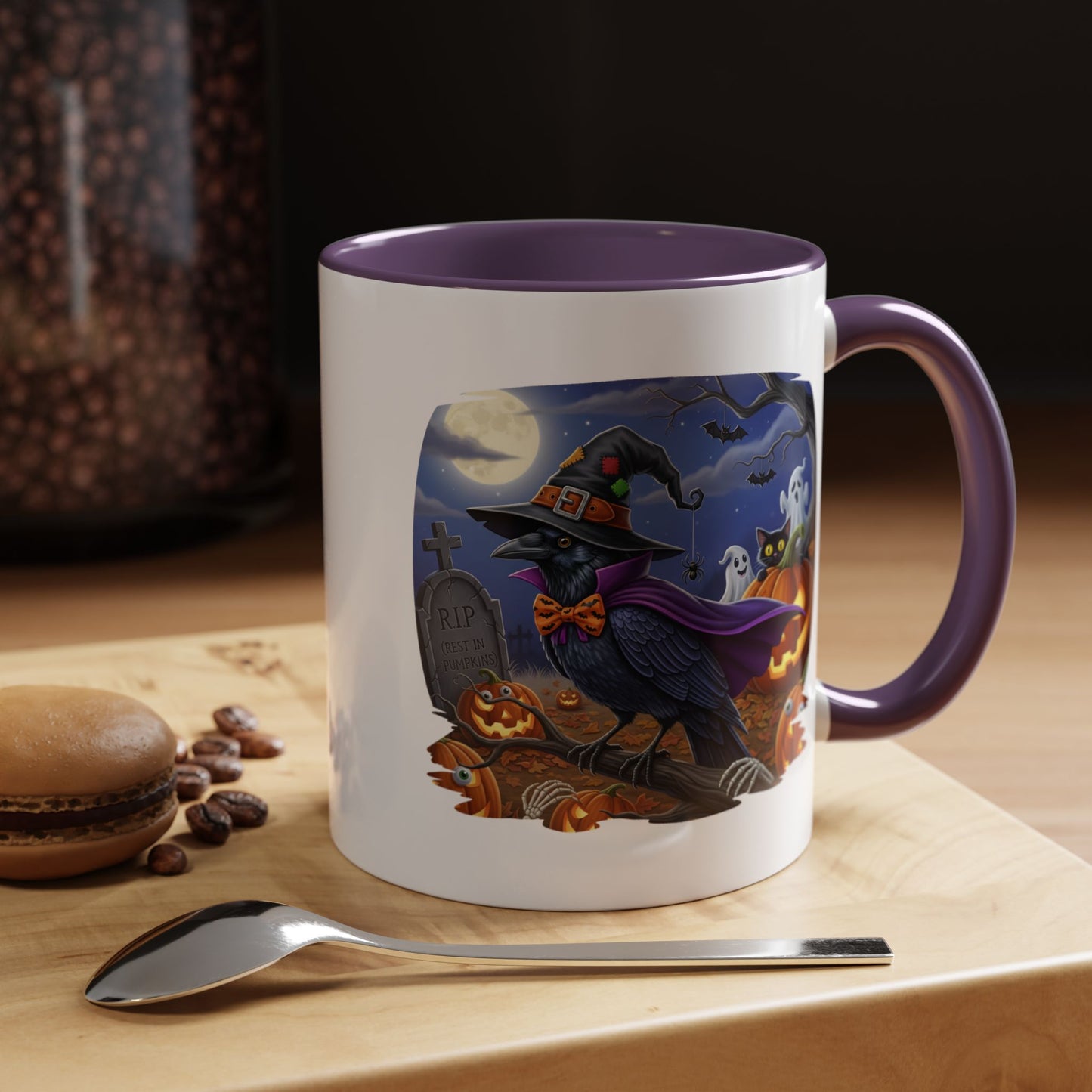 Raven Crow Halloween Bird Mug - Perfect Bird Lover Gift for Spooky Season