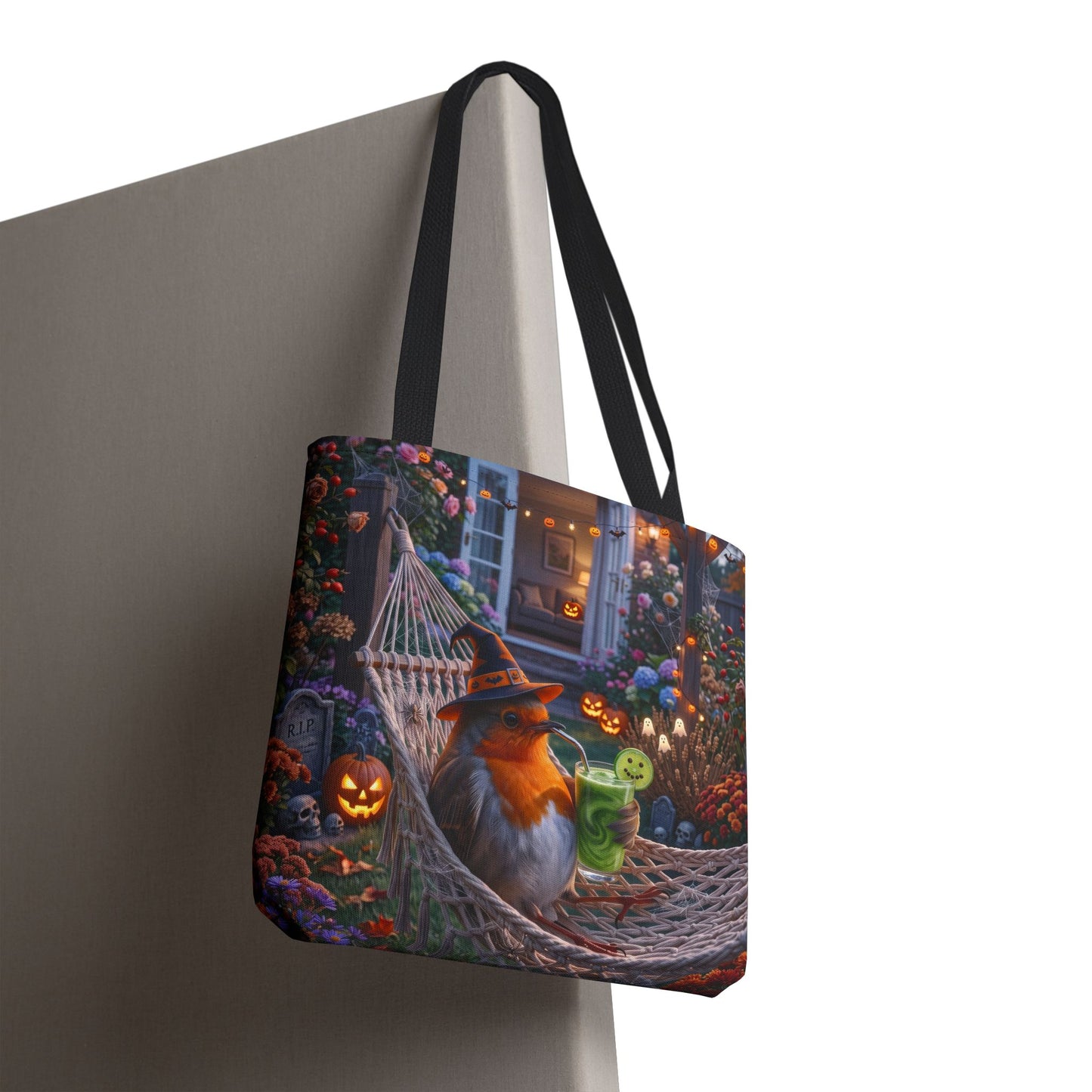 Robin Rosi Halloween Hammock Tote Bag for Spooky Season and Cozy Fall Lovers