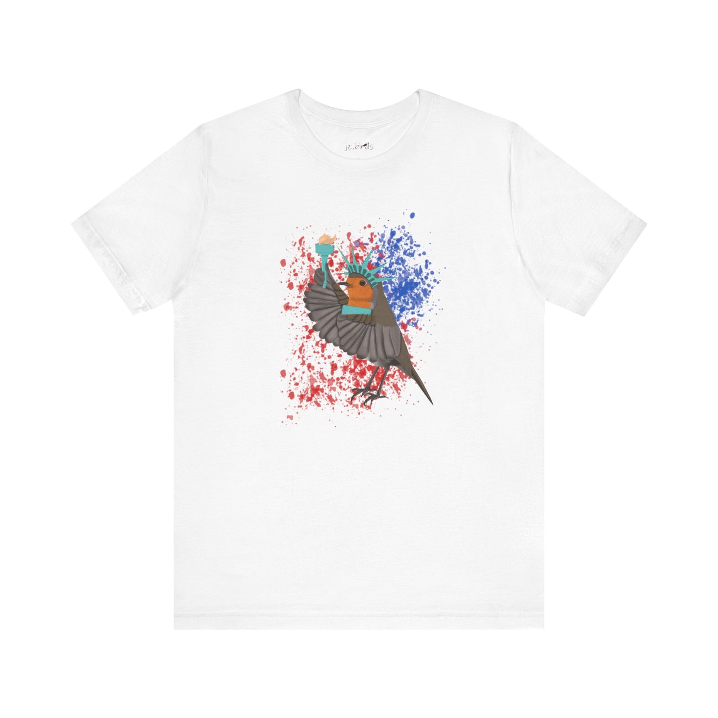 Robin 4th of July Independence Day Statue of Liberty Bird T-Shirt
