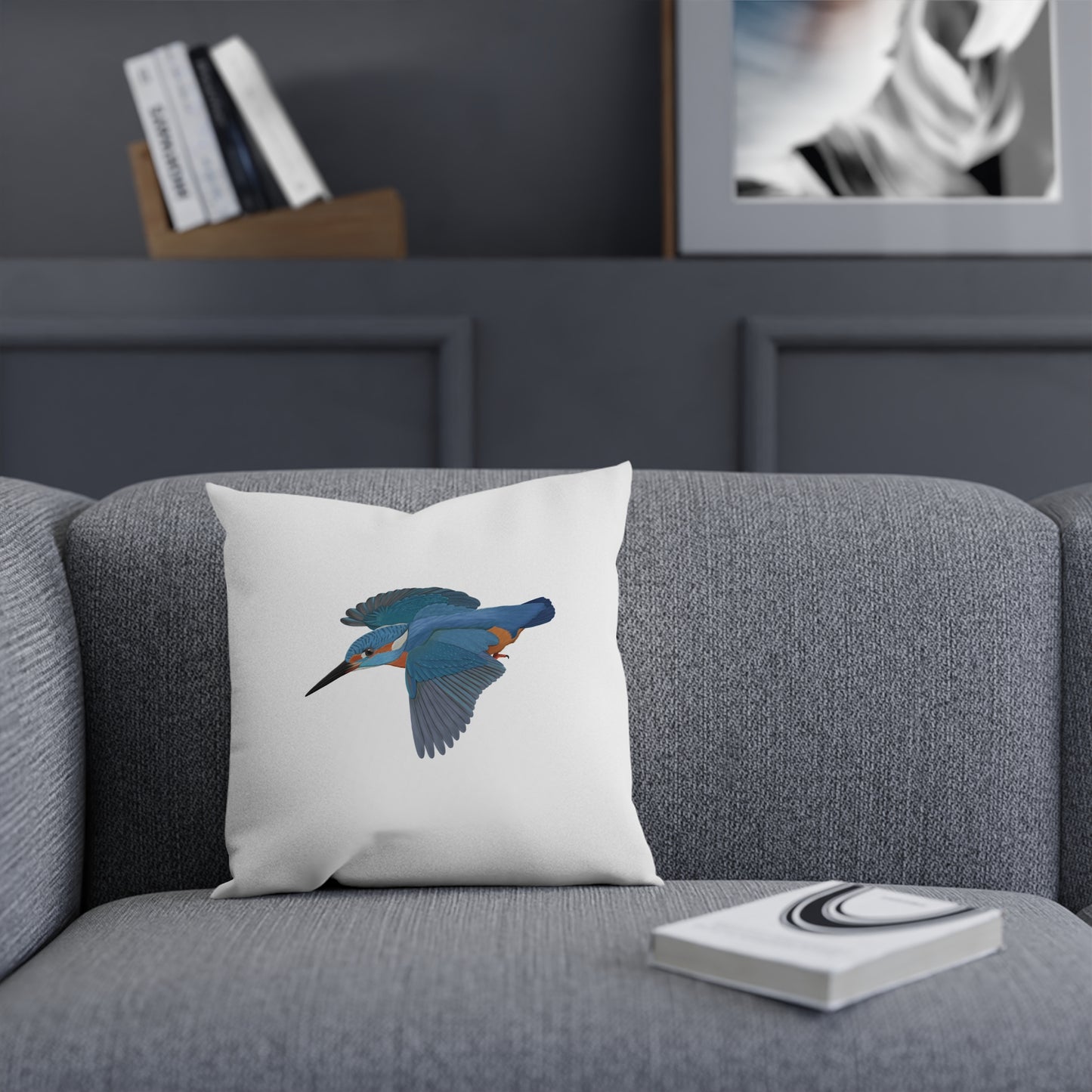 Eisvogel Vogel Kissen – Dekokissen mit Vogelmotiv für Vogelliebhaber und Vogelbeobachter