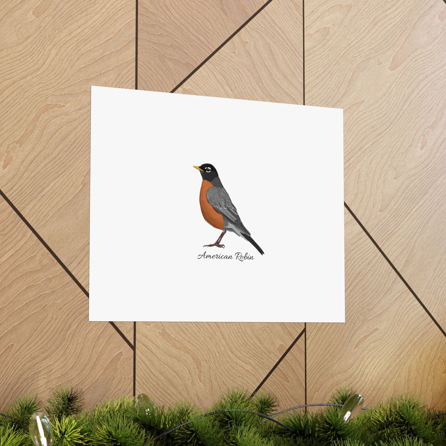 American Robin Bird Birding Matte Poster