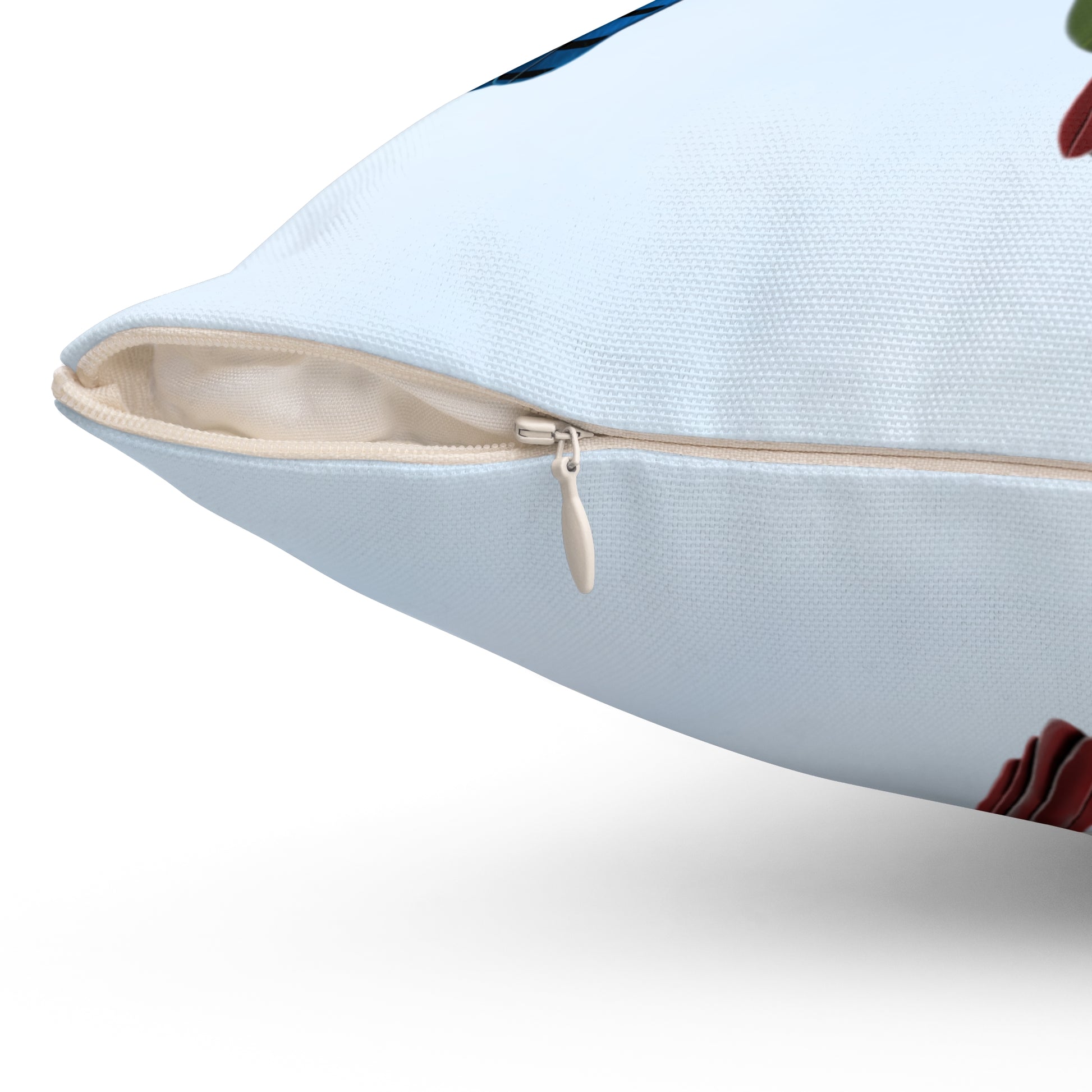 Blue Jay and Cardinal on a Rose Valentine's Day Bird Throw Pillow 16"x16" - jz.birds