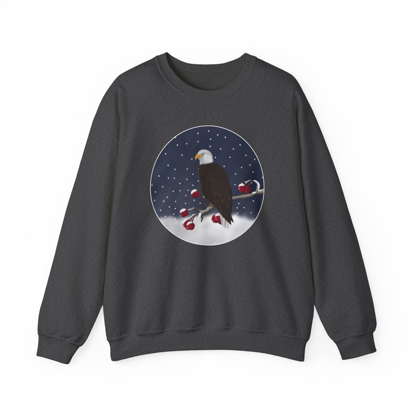 Bald Eagle on a Winter Branch Birdwatcher Christmas Bird Sweatshirt