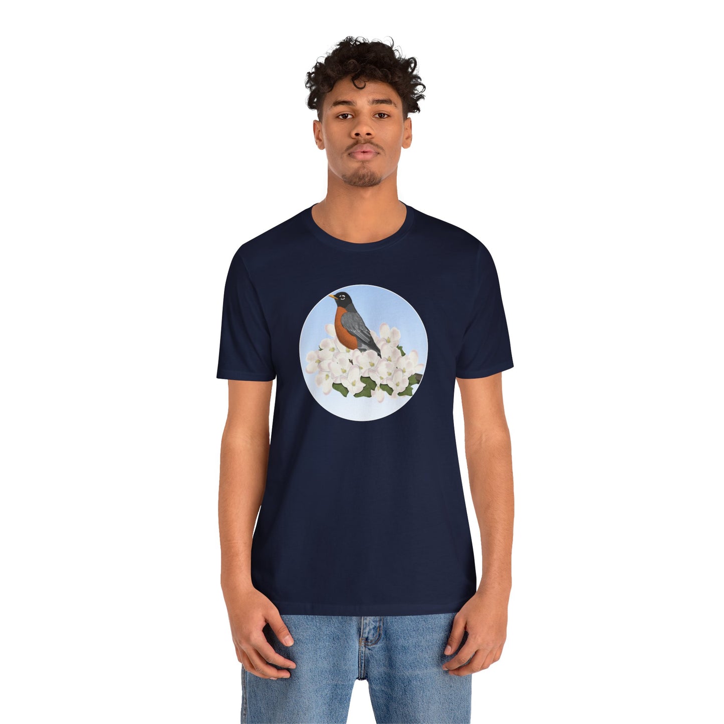 American Robin and Spring Apple Blossoms Bird T-Shirt