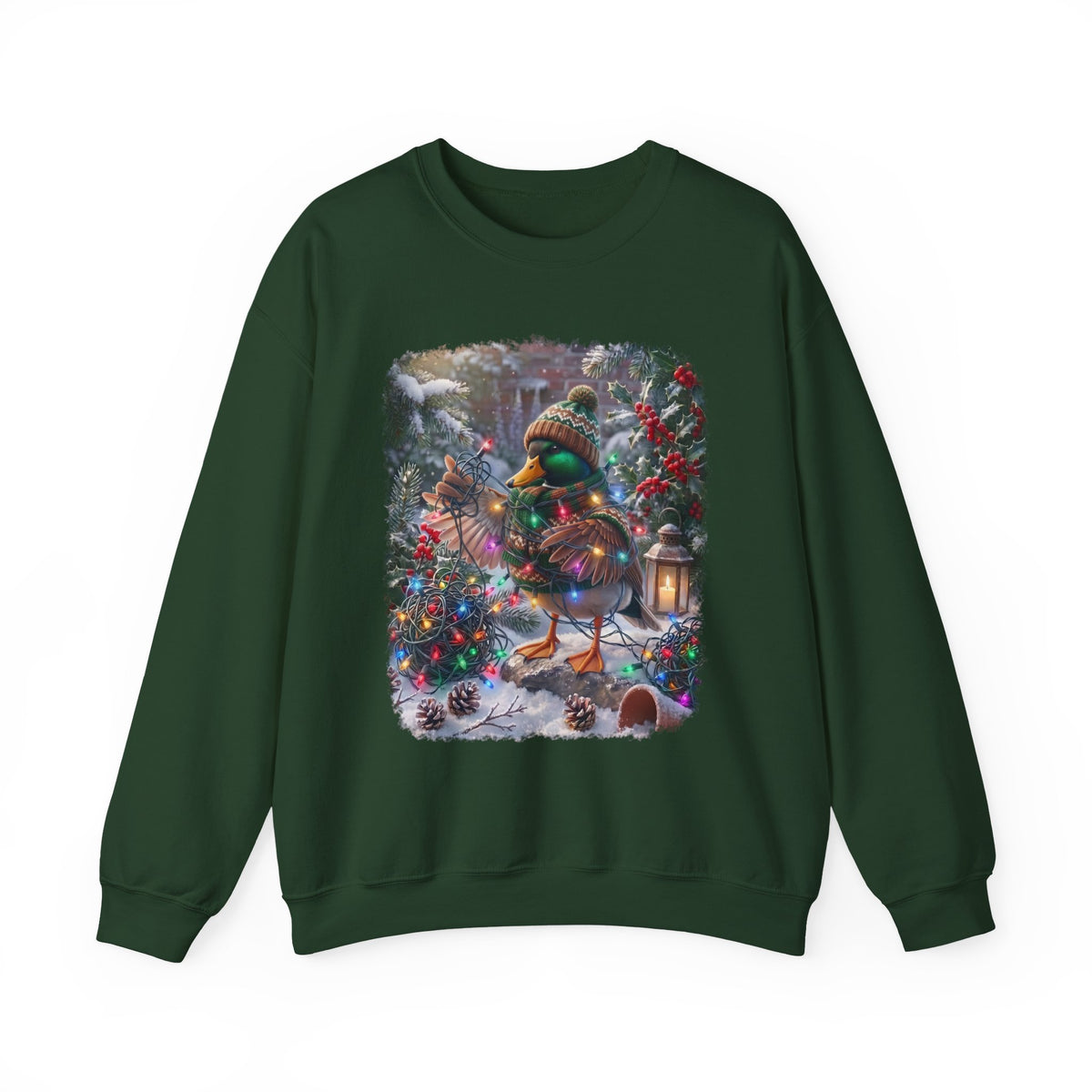 Mallard Duck Christmas Sweatshirt – Tangled Lights Winter Crewneck