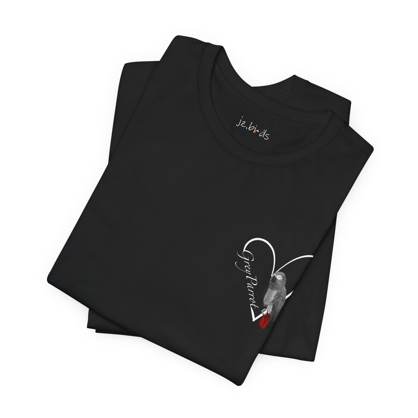 Grey Parrot Heart Birdwatcher Bird T-Shirt