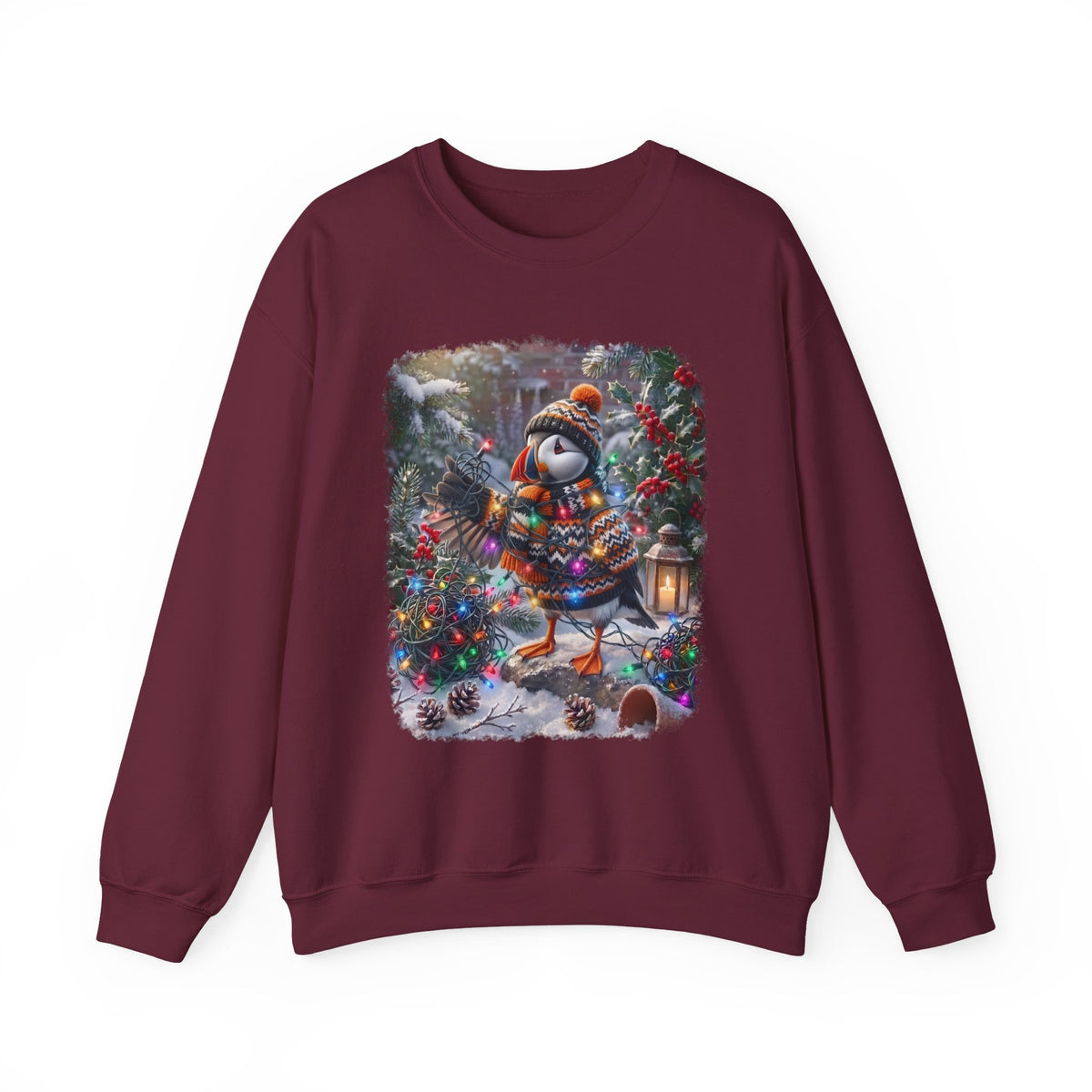 Puffin Christmas Sweatshirt – Tangled Lights Winter Crewneck