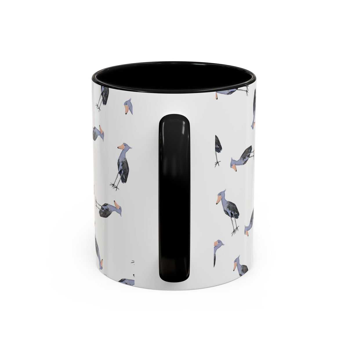 Schuhschnabel Tasse mit Streumuster | Vogelmotiv Kaffeebecher für Vogelbeobachter & Naturfreunde – Accent Coffee Mug,
