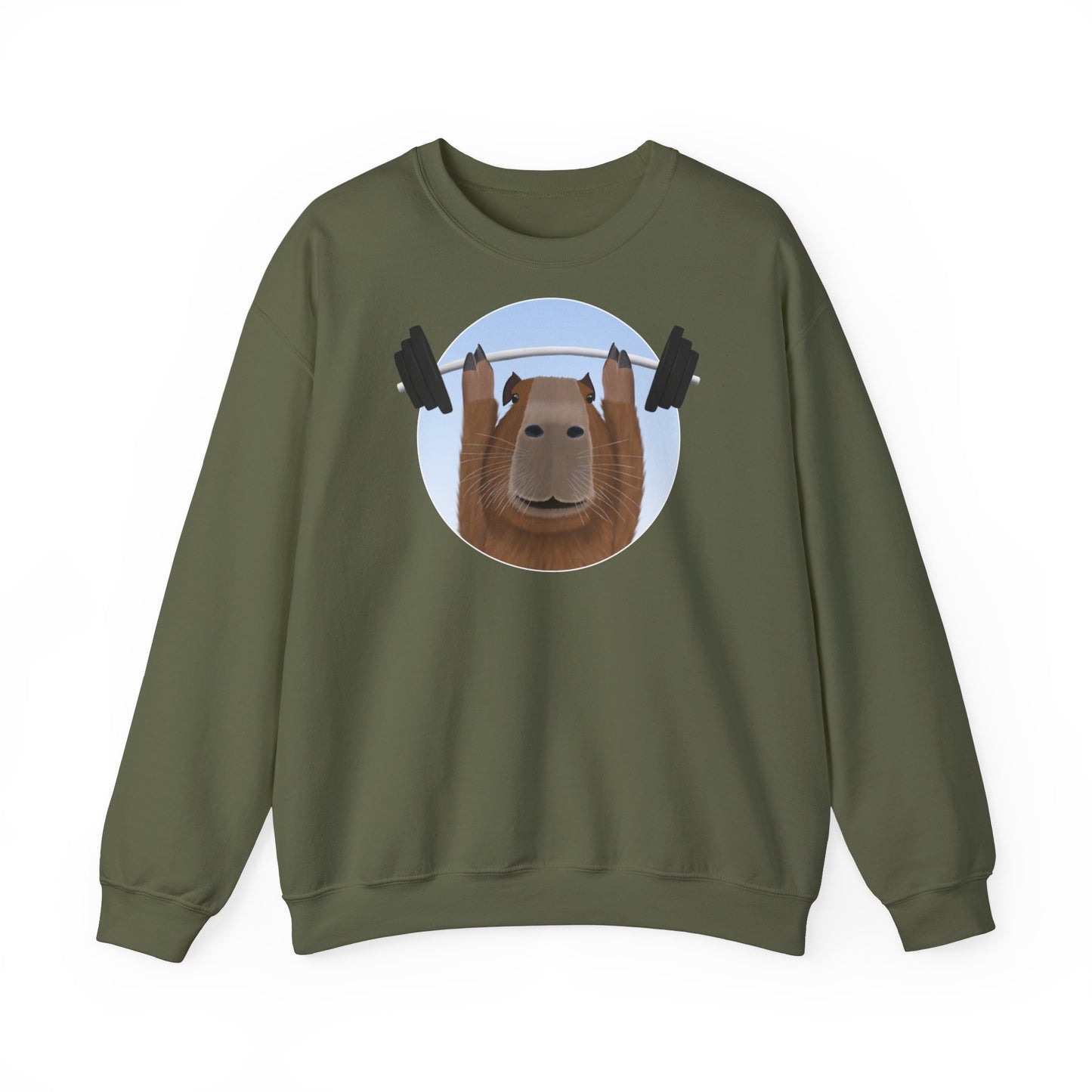Capybara mit Hantel Lustiges Gym Workout Sweatshirt