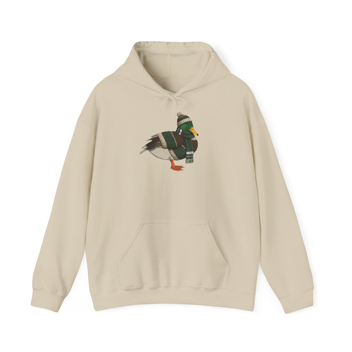 Ente mit Strickmütze Kapuzenpullover – artistic apparel und casual outerwear Stil