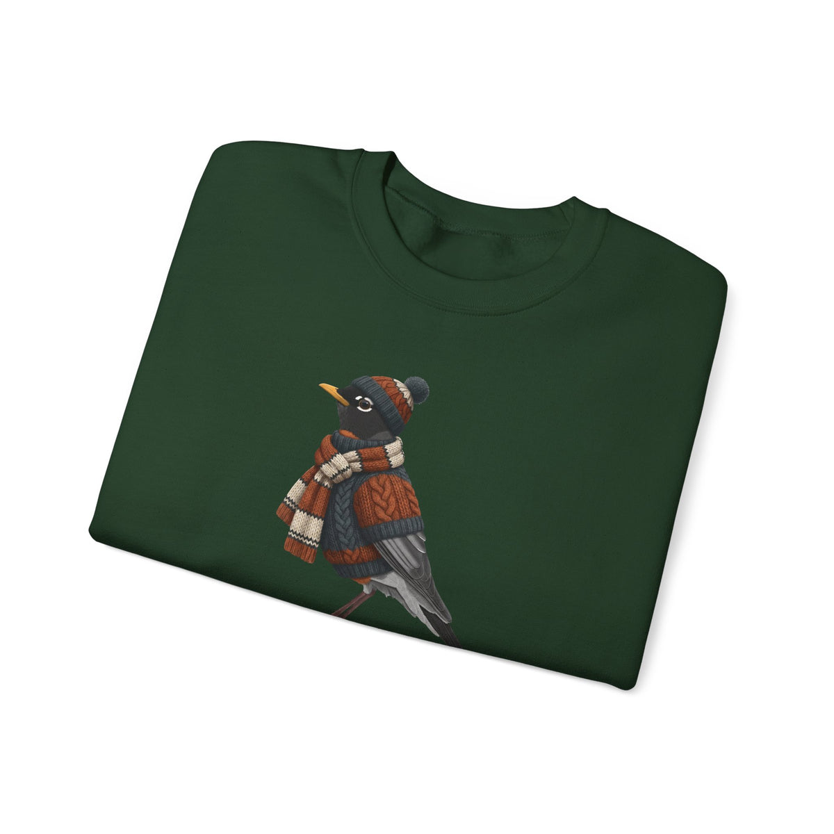 American Robin Winter Sweatshirt | Bird Watcher Crewneck | Unisex Songbirds Wearing Knit Gift for Bird Lovers
