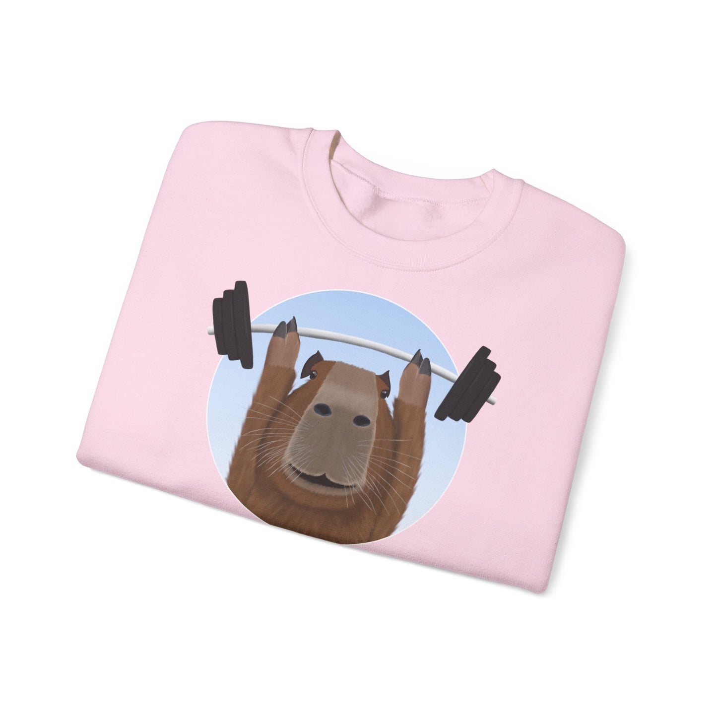 Capybara mit Hantel Lustiges Gym Workout Sweatshirt