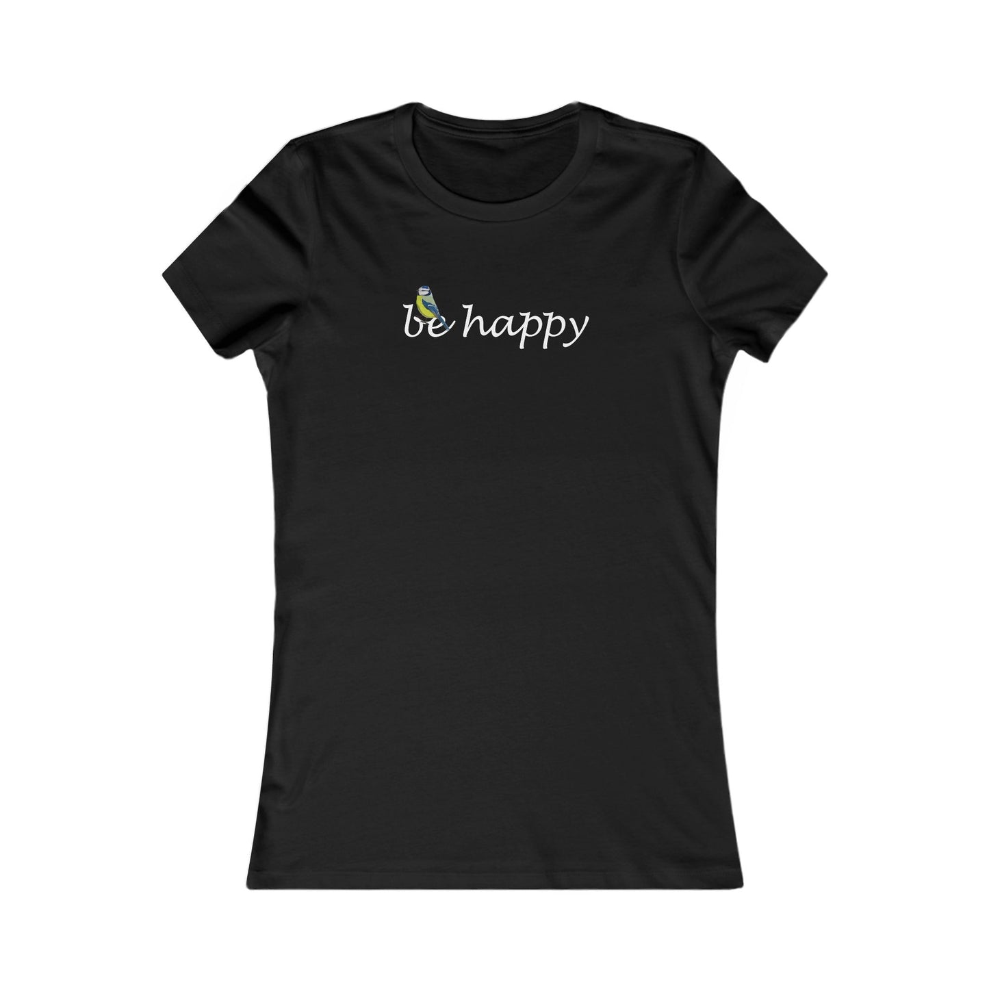 Blaumeise Be Happy Vogel Frauen T-Shirt für Vogelfreundinnen