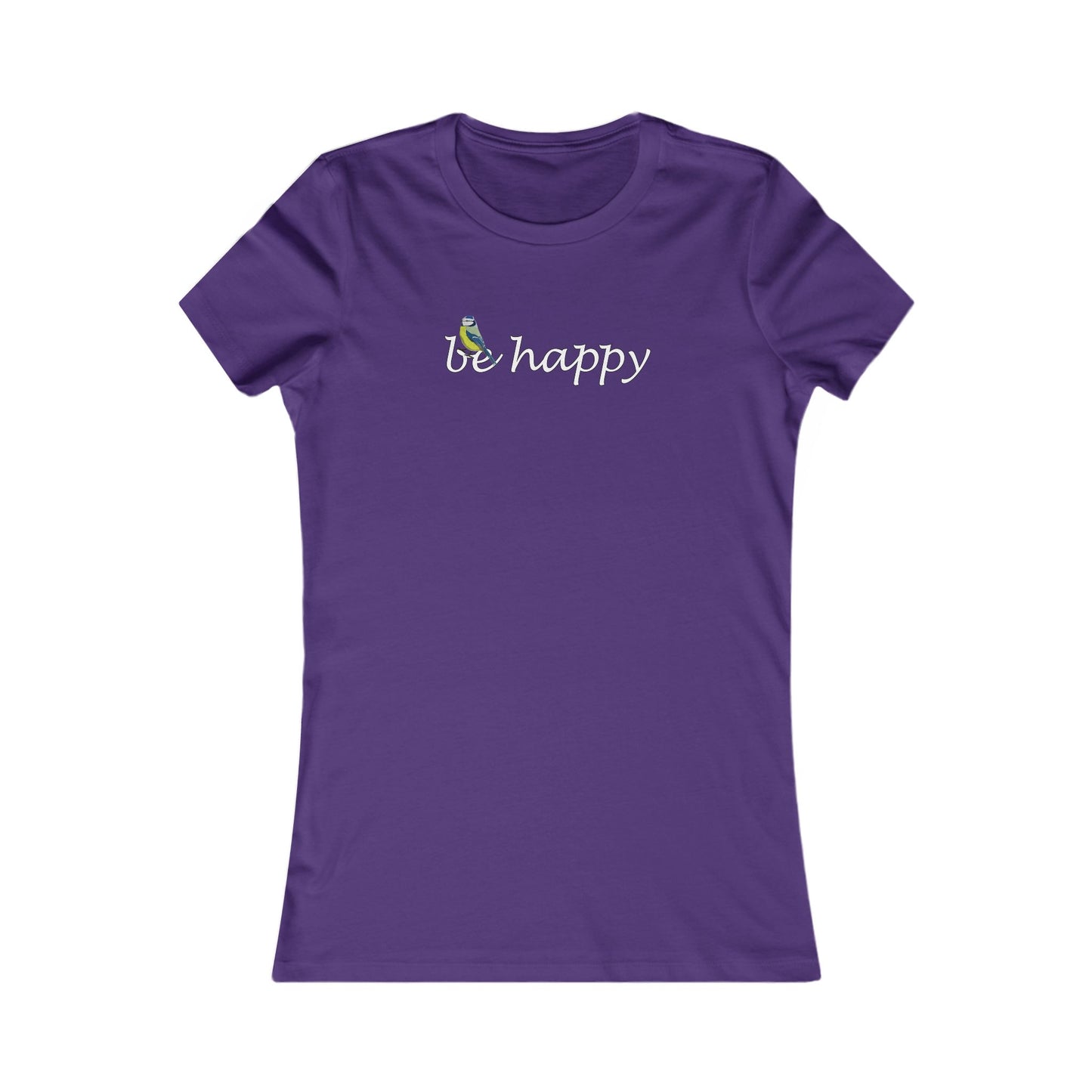 Blaumeise Be Happy Vogel Frauen T-Shirt für Vogelfreundinnen