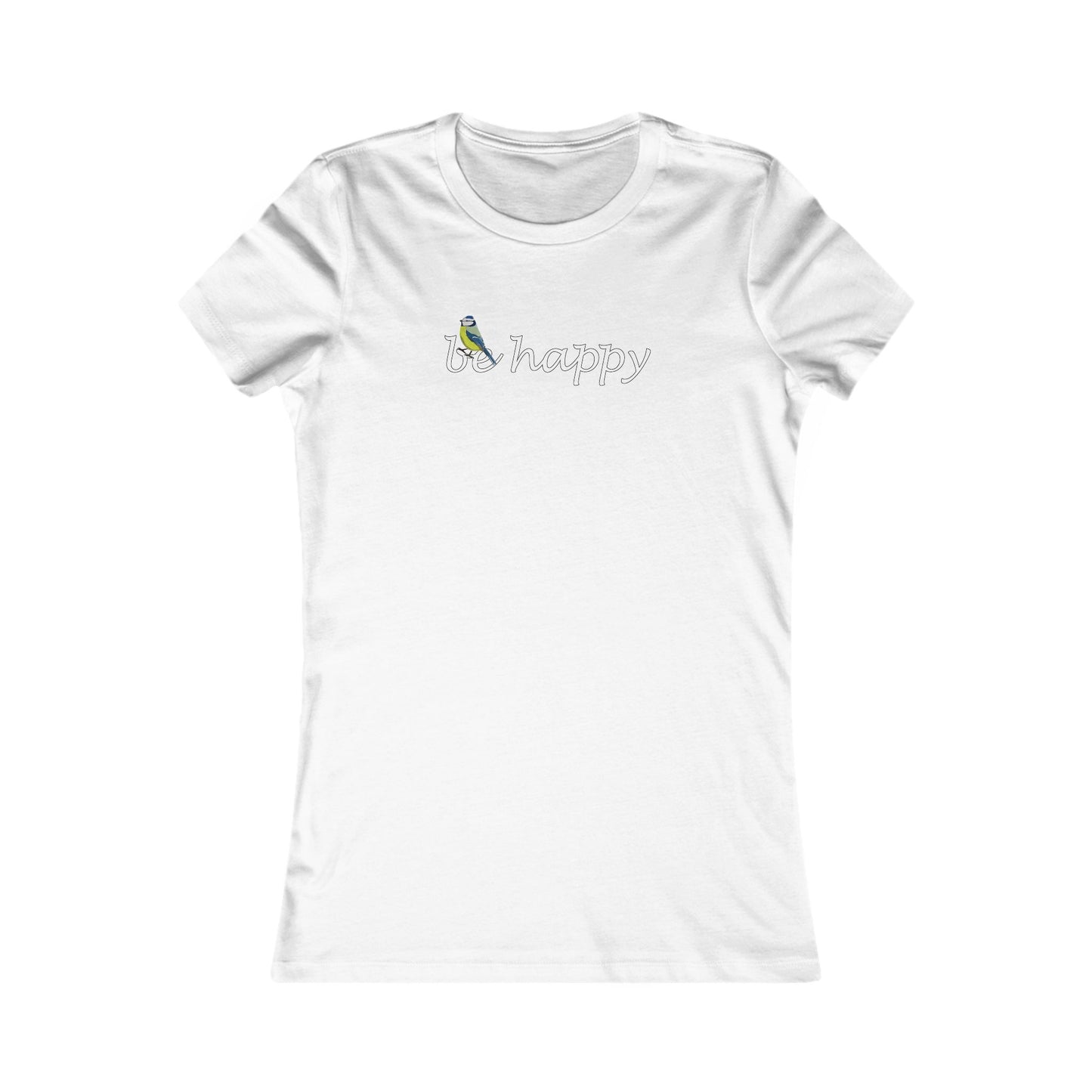 Blaumeise Be Happy Vogel Frauen T-Shirt für Vogelfreundinnen