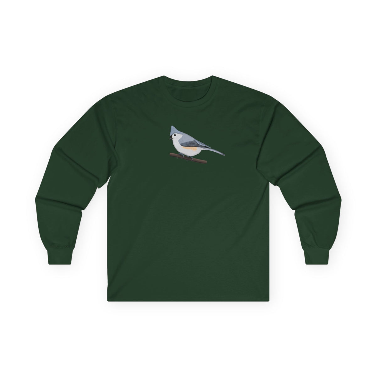 Tufted Titmouse Birding & Birdwatching Bird Cotton Long Sleeve T-Shirt – Graphic Tee, Long-sleeve