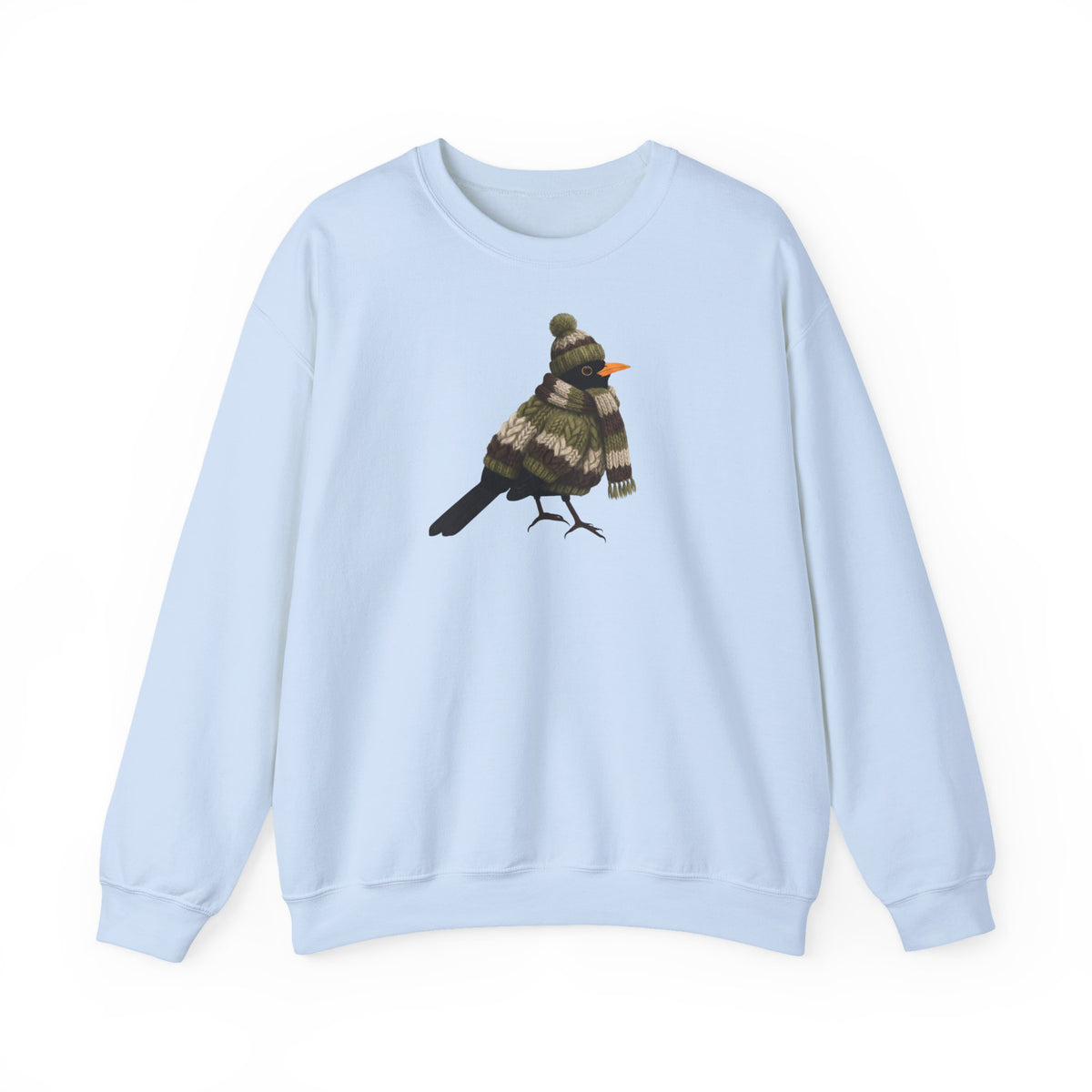 Amsel in Strick Weihnachts-Sweatshirt | Unisex Vogel Sweater für Vogelfreunde & Vogelbeobachter – Animal Graphic Tee, Sweatshirt Vogelmotiv