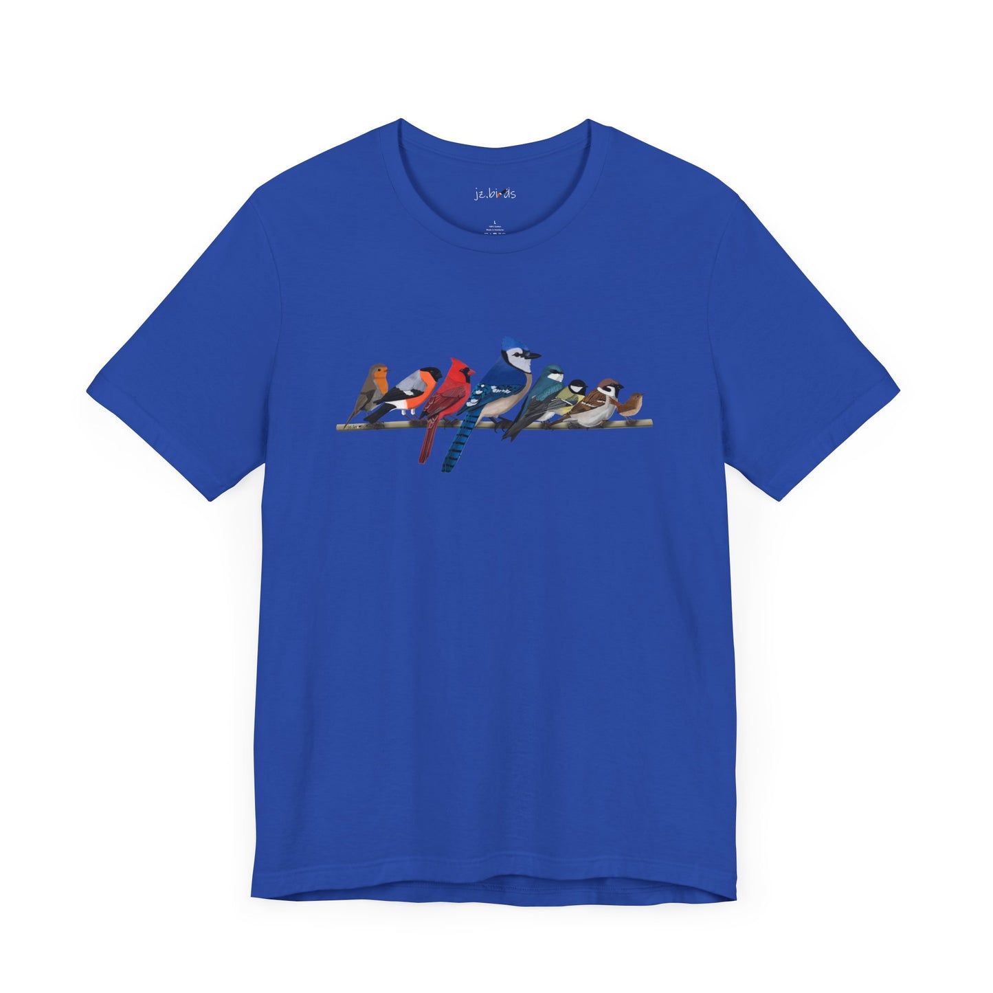 Blue Jay Cardinal Robin Garden Birds on a Branch Birding & Birdwatching Bird T-Shirt