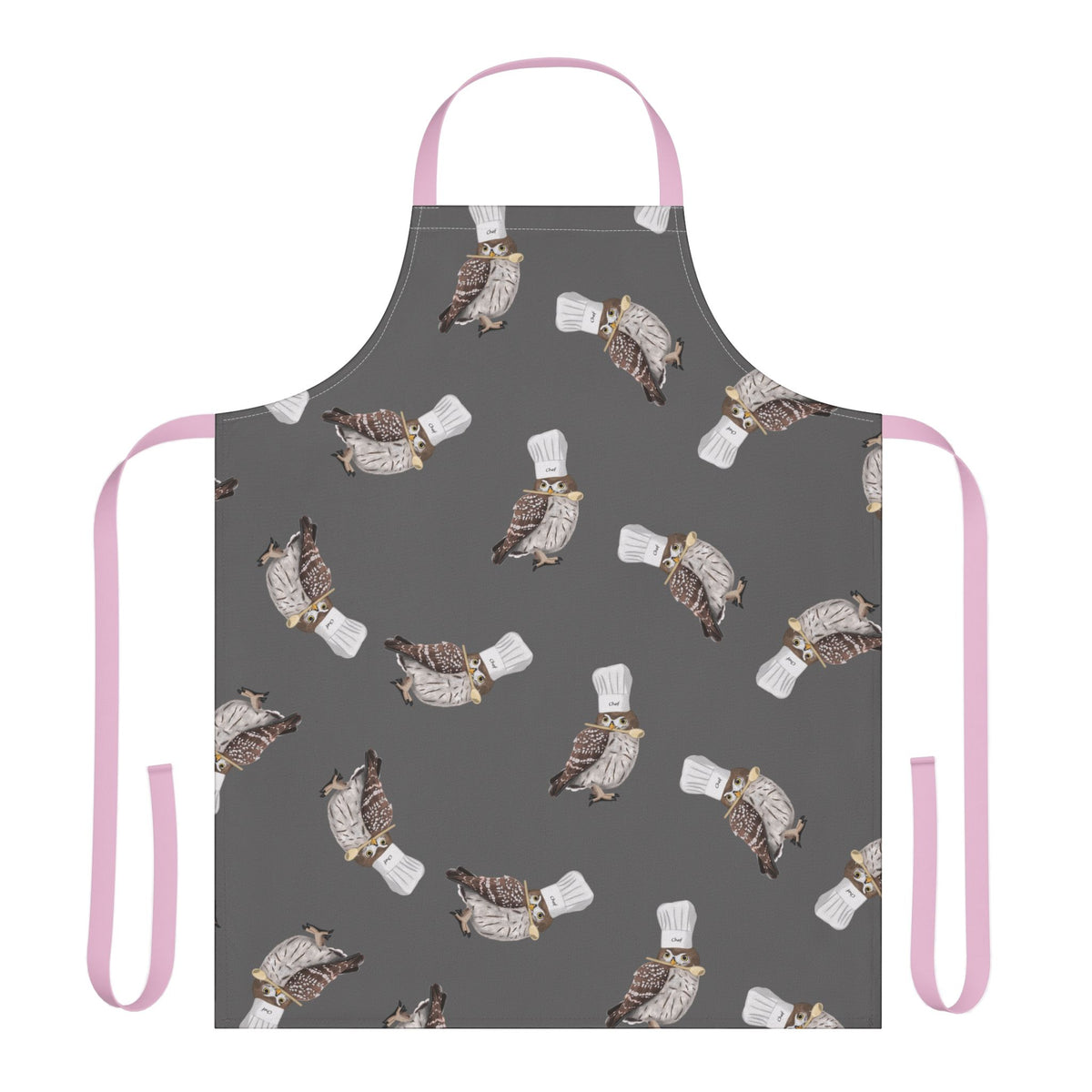 Little Owl Chef Apron Grey – Funny Bird Lover Cooking & BBQ Gift – Accessories,