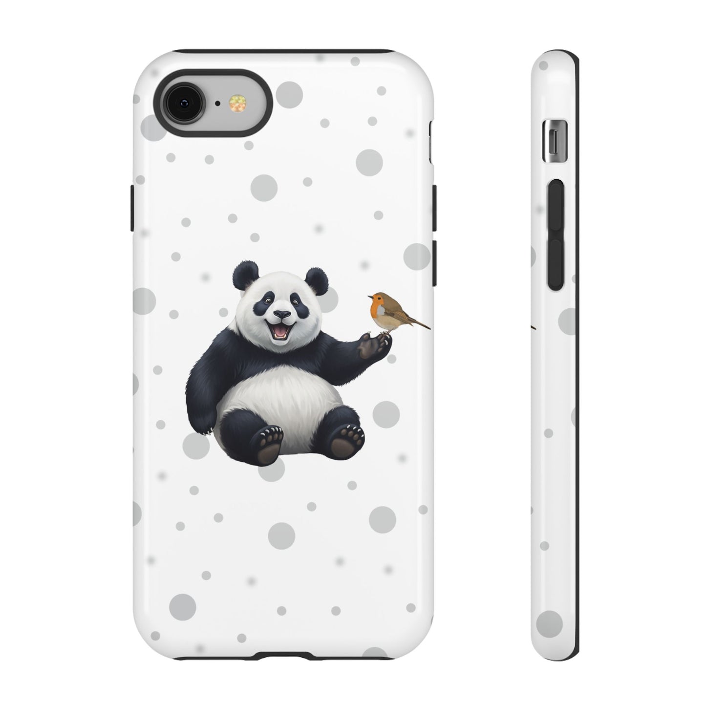 Rotkehlchen mit Panda iPhone & Google Pixel Tiermotiv Handyhülle - Tierisch guter Schutz