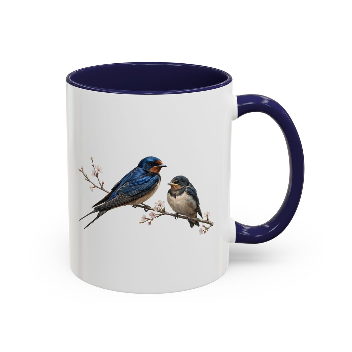 Barn Swallow & Fledgling Two-Tone Mug | Spring Bird Lover Gift