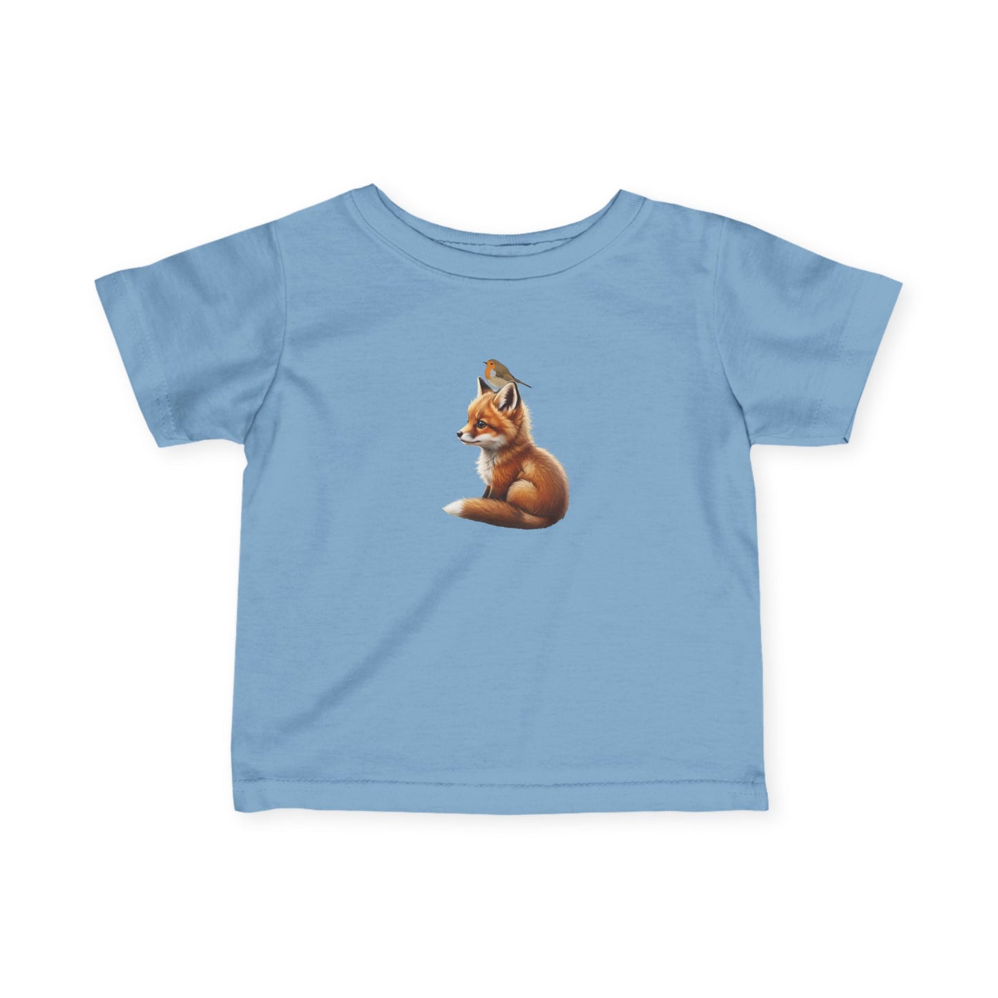 Fuchs mit Rotkehlchen Baby T-Shirt Süßes Tiermotiv