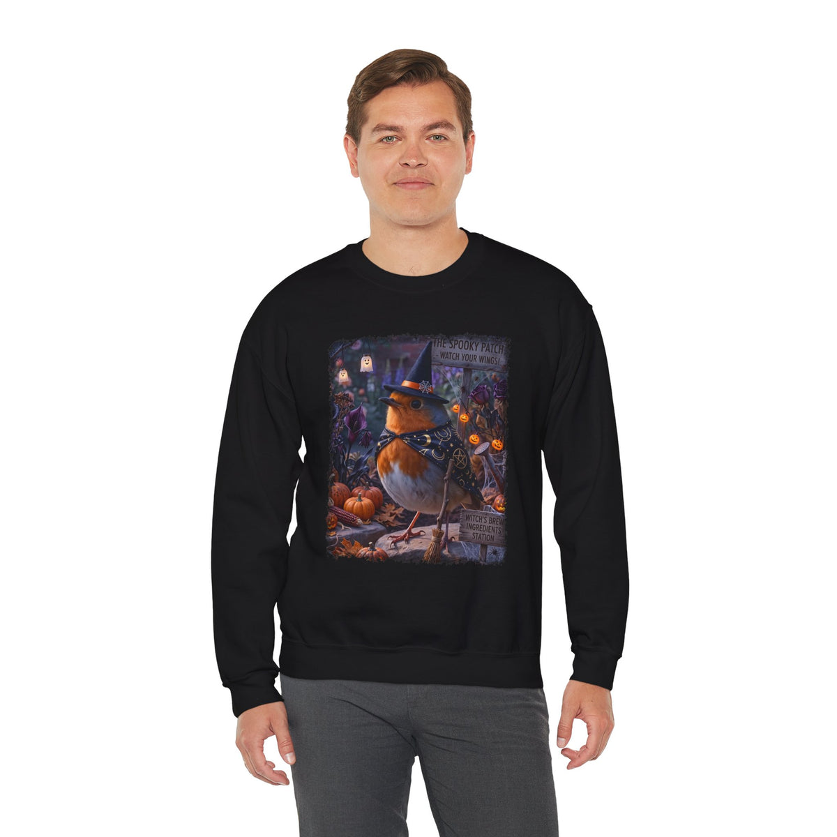 Robin Rosi Halloween Witch Sweatshirt – Cozy Crewneck for Spooky Season