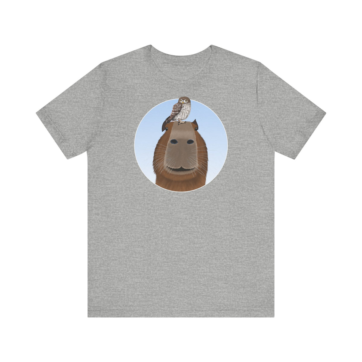 Capybara mit Eule T-Shirt – bird graphic tee und watching gear Stil