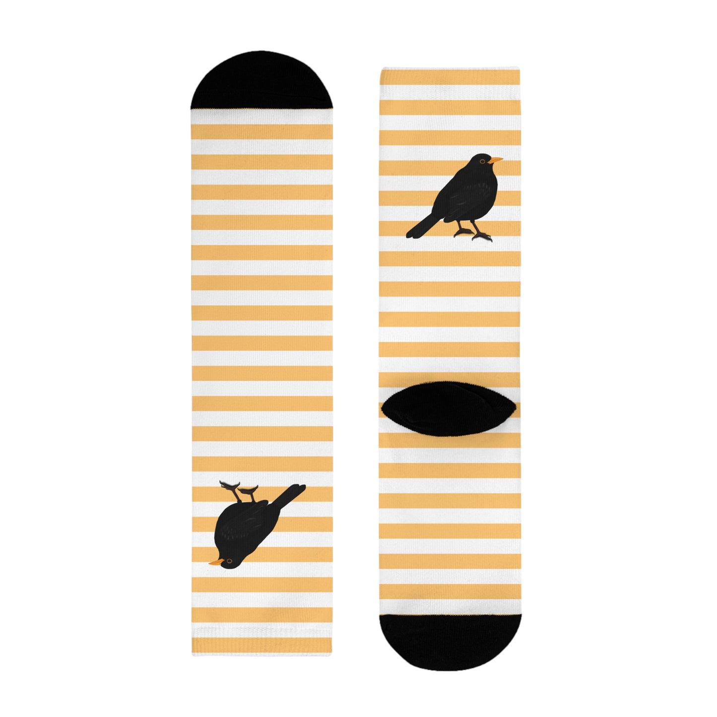 Amsel Vogel Socken mit Orange Weißen Streifen für Vogelfreunde & Vogelbeobachter