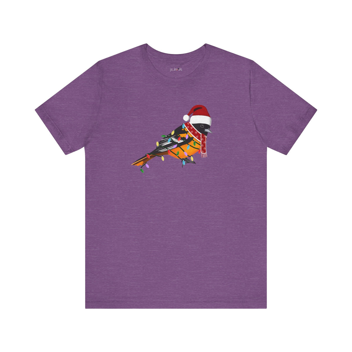 Baltimore Oriole with Fairy Lights Christmas Bird T-Shirt –