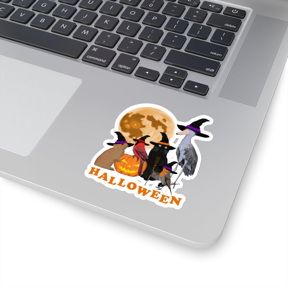 カーディナルロビン、ハシビロコウ、猫、ウサギのハロウィン鳥ステッカー