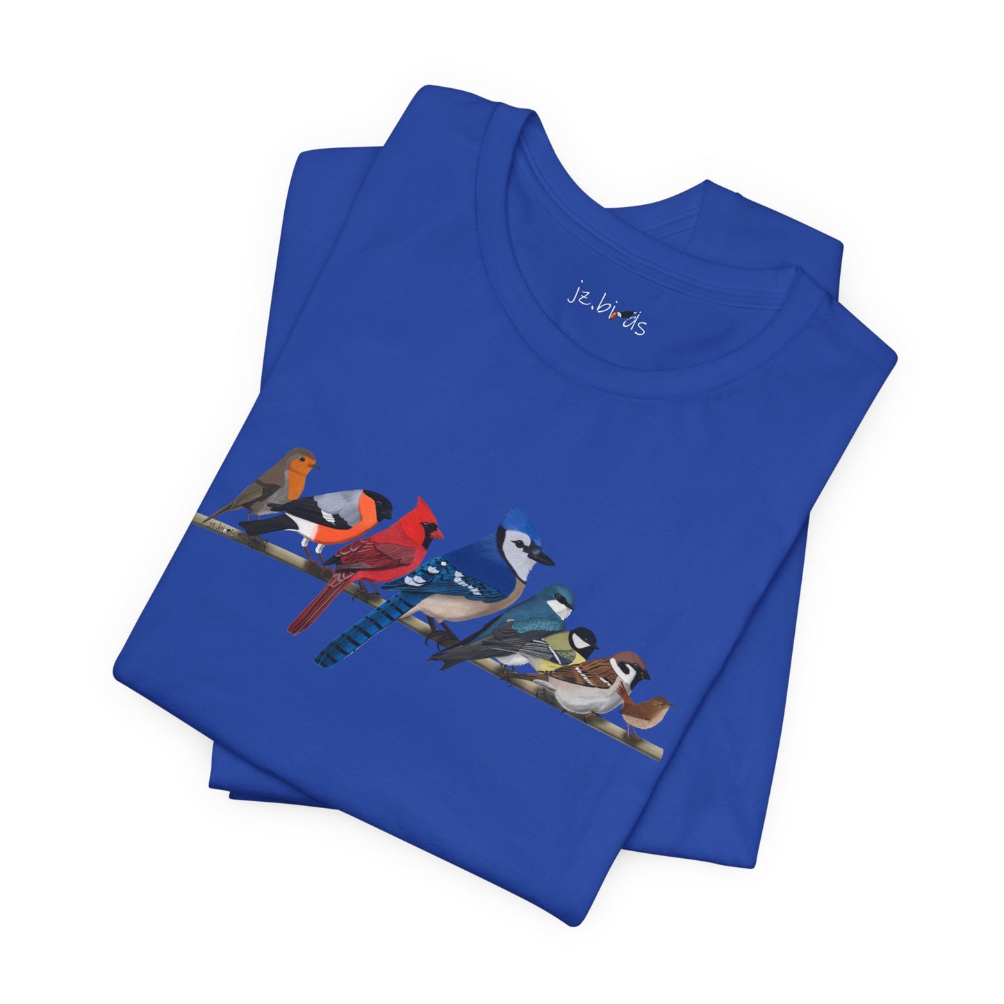 Blue Jay Cardinal Robin Garden Birds on a Branch Birding & Birdwatching Bird T-Shirt