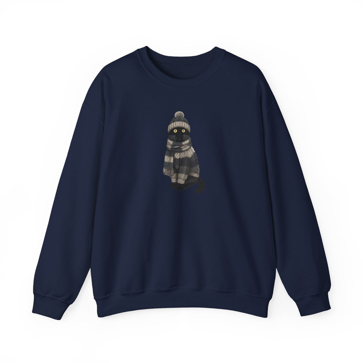 Cat Winter Sweatshirt | Lover Crewneck Unisex Wearing Knit Gift on Animal background