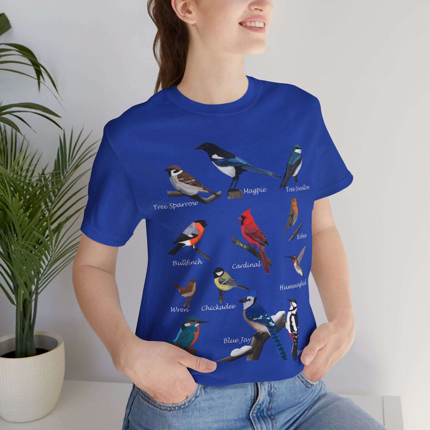 Garden Birds Blue Jay Cardinal Robin Chickadee Birding & Birdwatching Bird T-Shirt
