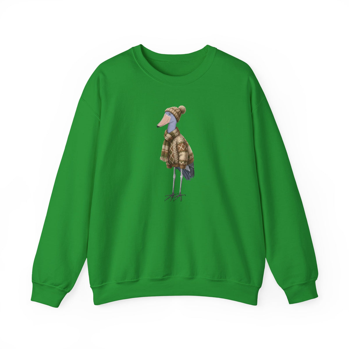 Shoebill Winter Sweatshirt | Bird Watcher Crewneck | Unisex Songbirds Wearing Knit Gift for Bird Lovers